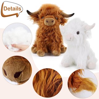 Foto 4 | Foto 4 | Peluche Con Forma De Vaca Escocesa De Las Tierras Altas Para Niños Y Adultos, 28 Cm - Venta Internacional.