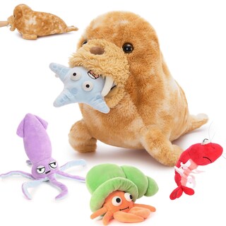 Foto 1 | Foto 1 | Set De Peluches Morismos Walrus Con Cangrejo, Langosta Y Calamar, 45 Cm - Venta Internacional.