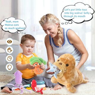 Foto 3 | Foto 3 | Set De Peluches Morismos Walrus Con Cangrejo, Langosta Y Calamar, 45 Cm - Venta Internacional.