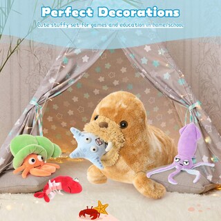 Foto 6 | Foto 6 | Set De Peluches Morismos Walrus Con Cangrejo, Langosta Y Calamar, 45 Cm - Venta Internacional.