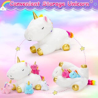 Foto 2 | Foto 2 | Mamá Unicornio De Peluche Con 4 Unicornios Bebés Para Niñas Mayores De 3 Años - Venta Internacional.
