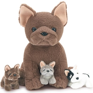 Foto 1 | Foto 1 | Animal De Peluche Tezituor French Dog Con 3 Bebés De 45 Cm - Venta Internacional.