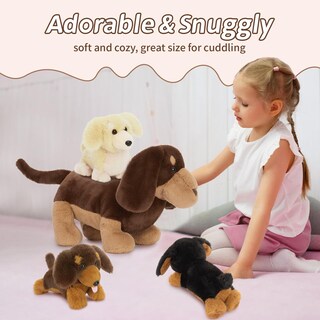 Foto 6 | Foto 6 | Peluche Tezituor Dachshund Con 3 Bebés De 45 Cm - Venta Internacional.