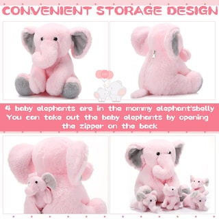 Foto 3 | Foto 3 | Set De Peluche Con Elefantes De Peluche Con Bebés Para Decoración De Fiestas - Venta Internacional.