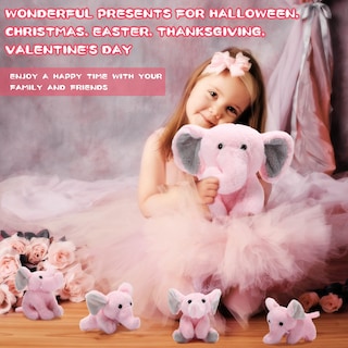 Foto 5 | Foto 5 | Set De Peluche Con Elefantes De Peluche Con Bebés Para Decoración De Fiestas - Venta Internacional.