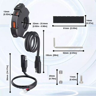 Foto 3 | Foto 3 | Cargador Celular Moto Adaptador Impermeable Doble Usb Type C Eo Safe Imports Negro