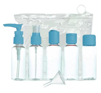 Foto 1 | Foto 1 | Kit De Viaje Botellas Rellenables Frascos Bolsillo Estuche Azul