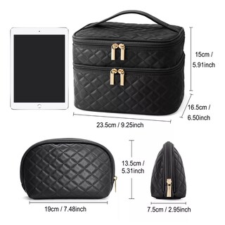 Foto 2 | Foto 2 | Estuches De Maquillaje Bolsa Cosmetiquera Set 2 Neceser Eo Safe Imports Esi-18473 Negro