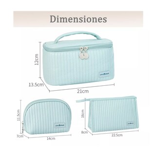 Foto 3 | Foto 3 | Cosmetiquera Neceser Estuches De Maquillaje Bolsa Viaje 3pz Eo Safe Imports Esi-18475 Azul