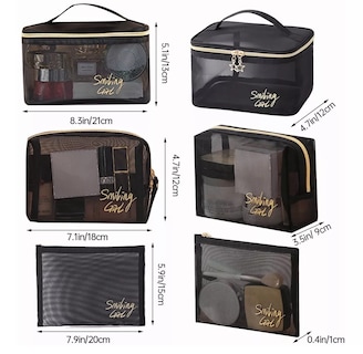 Foto 2 | Foto 2 | 3 Cosmetiquera Bolsas De Maquillaje Cosméticos Neseser Eo Safe Imports Esi-18623 Negro