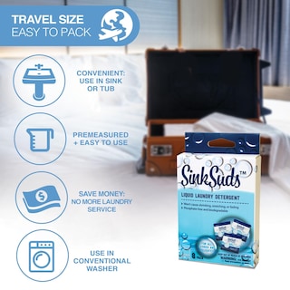 Foto 3 | Foto 3 | Detergente Para Ropa Sinksuds Jabón Líquido 12 Paquetes Tamaño De Viaje - Venta Internacional.
