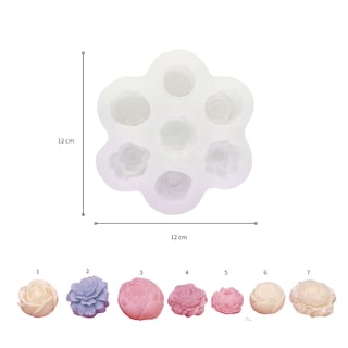 Foto 2 | Foto 2 | Molde De Silicón Con 7 Flores Mix Para Vela