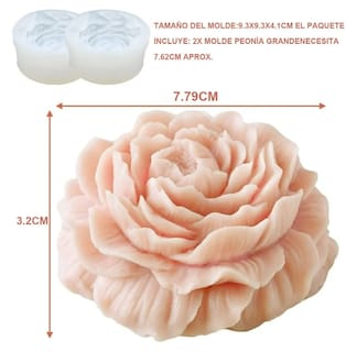 Foto 3 | Foto 3 | Set De 2 Moldes Xtellar De Silicona Para Crear Elegantes Velas Florales De Peonías