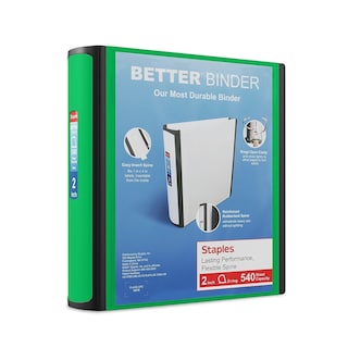 Foto 1 | Foto 1 | Anillas En D De 2 Pulgadas De Binder Staples Better, Color Verde - Venta Internacional.