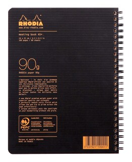 Foto 3 | Foto 3 | Libro De Reuniones Rhodia Pp Encuadernado Con Alambre, Tamaño A5, 80 Hojas, Color Negro - Venta Internacional.