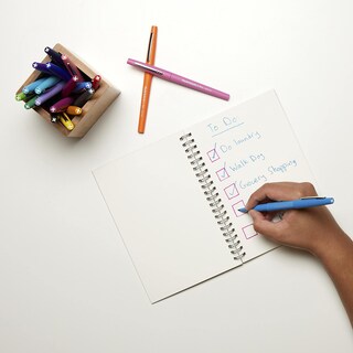 Foto 6 | Foto 6 | Pen Paper Mate Flair Point-guard, Punta Porosa, 0,7 Mm, Negro, 12 Unidades - Venta Internacional.