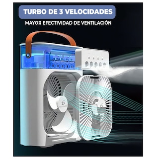 Foto 2 | Foto 2 | Mini Aire Acondicionado Portátil Elegate Humidificador de Aire/ Ventilador/ Luz Led 4 en 1