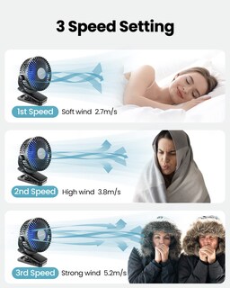 Foto 6 | Foto 6 | Ventilador con Clip Gaiatop Portátil Recargable - Venta Internacional