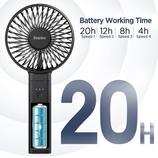 Foto 2 | Foto 2 | Ventilador Portátil EasyAcc 20 Horas 4 Velocidades 1 Pieza - Venta Internacional