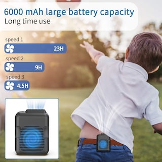Foto 4 | Foto 4 | Ventilador de Cintura Portátil Koonie Recargable Con Fuerte Flujo De Aire 23h - Venta Internacional