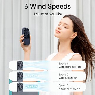 Foto 3 | Foto 3 | Miniventilador Portátil Jisulife Recargable por Usb Azul - Venta Internacional