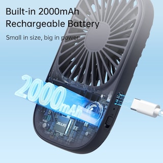 Foto 4 | Foto 4 | Miniventilador Portátil Jisulife Recargable por Usb Azul - Venta Internacional