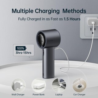 Foto 6 | Foto 6 | Ventilador de Mano Jisulife Portable Turbo Gris - Venta Internacional