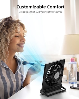 Foto 6 | Foto 6 | Ventilador de Escritorio Koonie de 3 Velocidades Recargable Por Usb - Venta Internacional