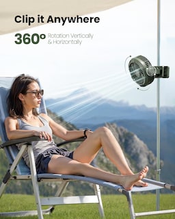 Foto 3 | Foto 3 | Ventilador de Camping Gaiatop 4000 mAh con Luz Recargable y 3 Velocidades