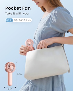 Foto 3 | Foto 3 | Ventilador Portátil Gaiatop Mini De Mano De 3 Velocidades, 2000 Mah, Rosa - Venta Internacional.