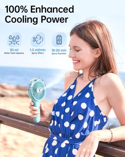 Foto 2 | Foto 2 | Ventilador Nebulizador Portátil Sweetfull Plegable 180° Con Tanque De Agua De 30 Ml - Venta Internacional.
