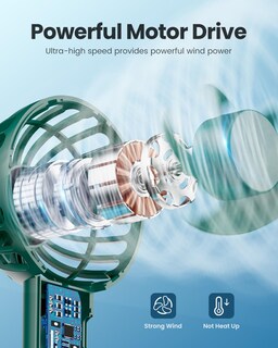 Foto 3 | Foto 3 | Mini Ventilador Portátil Gaiatop Bp26 Recargable Verde Marino - Venta Internacional.