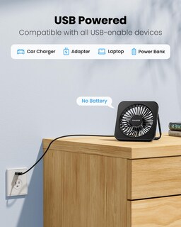Foto 2 | Foto 2 | Ventilador de Escritorio Gaiatop Usb de 5 Pulgadas 3 Velocidades Inclinación 180° Plegable - Venta Internacional