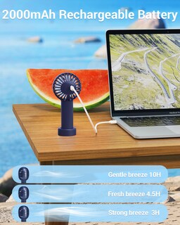 Foto 2 | Foto 2 | Ventilador De Mano Sweetfull Mini Portátil Recargable Azul - Venta Internacional.