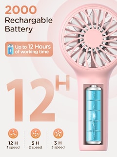 Foto 6 | Foto 6 | Ventilador Portátil Easyacc Rosa-Venta Internacional