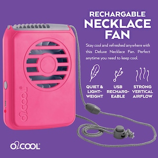 Foto 3 | Foto 3 | Ventilador De Refrigeración O2cool, Cuello Portátil, Viaje Personal, Usb, Rosa - Venta Internacional.