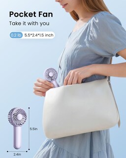Foto 3 | Foto 3 | Ventilador Portátil Gaiatop Mini De Mano De 3 Velocidades, 2000 Mah, Morado - Venta Internacional.