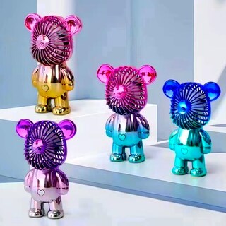 Foto 7 | Foto 7 | Miniventilador Portátil Generic Bear, Portátil, Recargable Por Usb, Rosa - Venta Internacional.