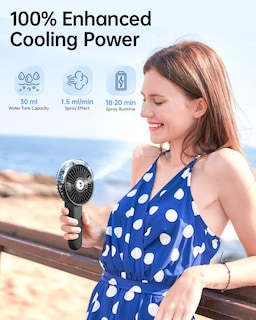 Foto 2 | Foto 2 | Ventilador Nebulizador Portátil Sweetfull Plegable 180° con Tanque de Agua 30 Ml - Venta Internacional