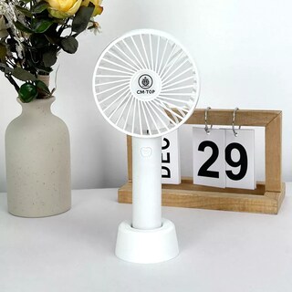 Foto 1 | Foto 1 | Ventilador Mini Portátil Recargable Usb Con Base Y Mano Para Viajar Oficina Estudiar En Casa Color Blanco