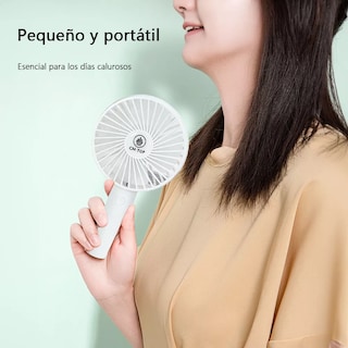 Foto 3 | Foto 3 | Ventilador Mini Portátil Recargable Usb Con Base Y Mano Para Viajar Oficina Estudiar En Casa Color Blanco