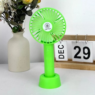 Foto 2 | Foto 2 | Mini Ventilador De Mano Portátil Recargable 3 Velocidades Con Base Y Mano Color Verde