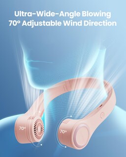 Foto 3 | Foto 3 | Ventilador De Cuello Portátil Gaiatop 4000 Mah Recargable Rosa - Venta Internacional.