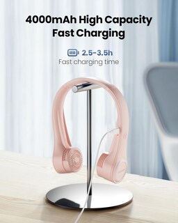 Foto 6 | Foto 6 | Ventilador De Cuello Portátil Gaiatop 4000 Mah Recargable Rosa - Venta Internacional.