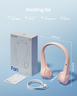 Foto 7 | Foto 7 | Ventilador De Cuello Portátil Gaiatop 4000 Mah Recargable Rosa - Venta Internacional.