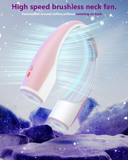 Foto 6 | Foto 6 | Ventilador De Cuello Portátil Rohent De Alta Velocidad De 4 Velocidades, Color Rosa - Venta Internacional.