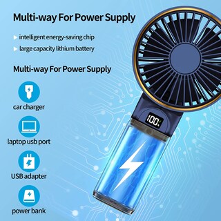 Foto 5 | Foto 5 | Ventilador Portátil Peiyuu De 4000 Mah, Recargable, 6 Velocidades - Venta Internacional.