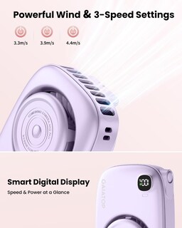 Foto 6 | Foto 6 | Ventilador De Cuello Portátil Gaiatop Mini Recargable Con Pantalla Led - Venta Internacional.