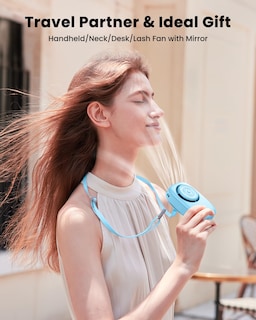 Foto 2 | Foto 2 | Ventilador De Cuello Gaiatop Mini Led Recargable 3 Velocidades Giro 360° Azul - Venta Internacional.