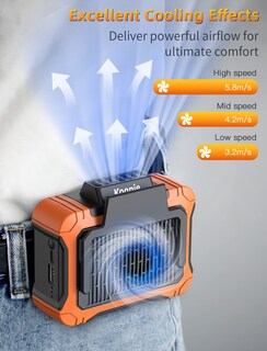 Foto 4 | Foto 4 | Ventilador Con Clip De Cintura Koonie De 10000 Mah Con Panel Solar Que Funciona Durante 30 Horas - Venta Internacional.